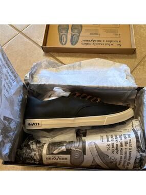 Seavees hermosa sneaker wintertide black oil rugged leather Mens - Hermosa Sneaker Original - Black – SeaVees main image 4
